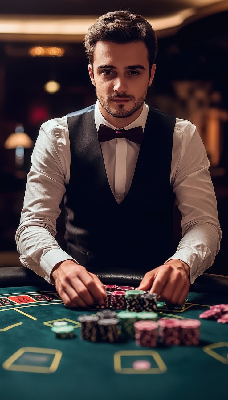 Tampilan roda Dream Catcher dengan segmen bernomor dan dealer profesional Tampilan roda Dream Catcher dengan segmen bernomor dan dealer profesional
